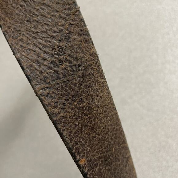 Lauren Ralph Lauren Brown Leather Belt Silver Buckle Distressed Large 1 3/8th" - Picture 9 of 12